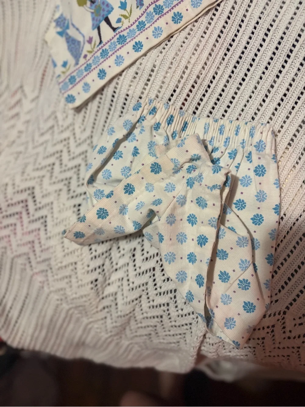 VTG 2 Piece Girls Matching Skirt Set Cotton Blend Woven Handmade Cat Boutique